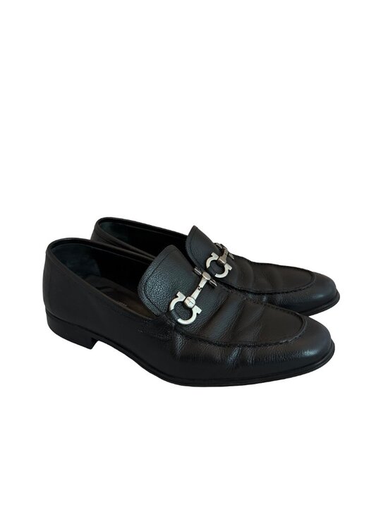 Salvatore Ferragamo Flori 2 Pebbled Leather Loafers Dress Shoes Size 8.5 EE 2E main image 6